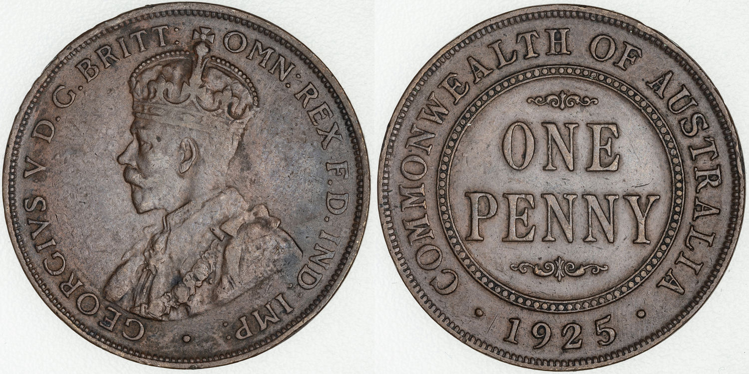 George V, Penny, 1925, VF