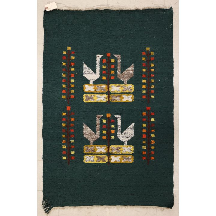 Mid Century Peruvian Bird Weaving 2'6''x4'2'' - Some damage