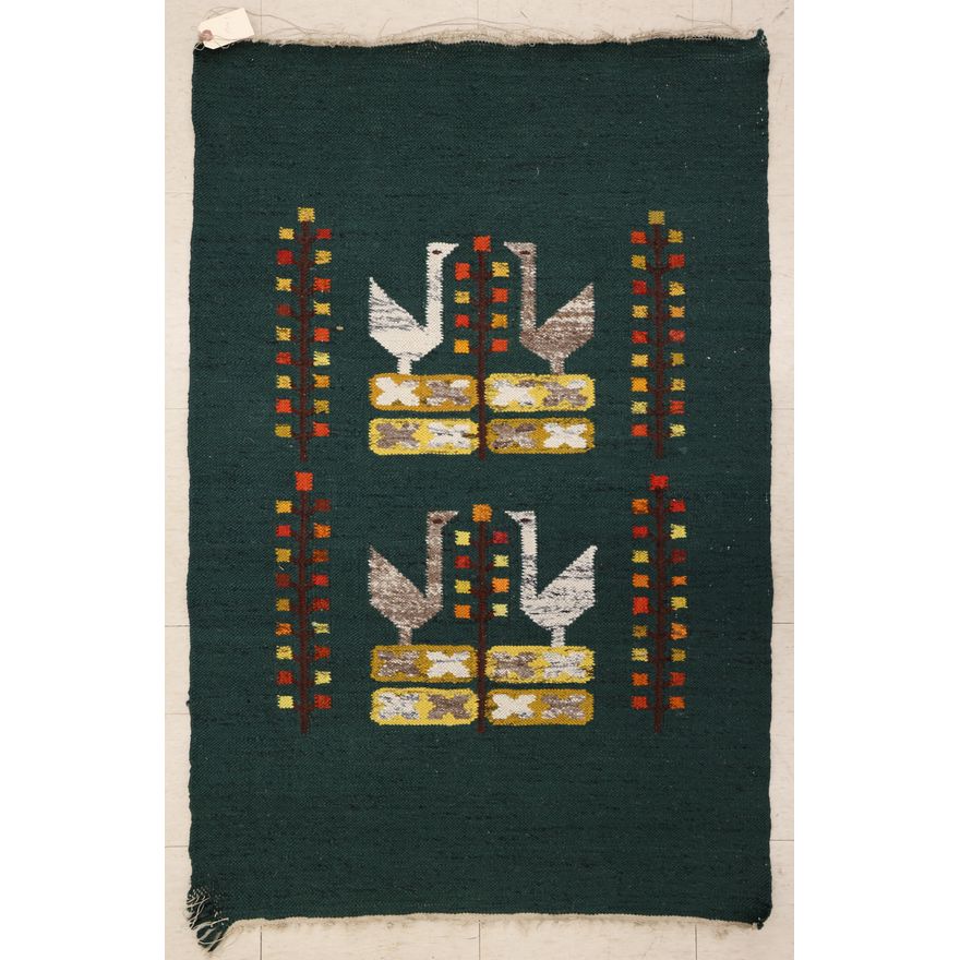 Mid Century Peruvian Bird Weaving 2'6''x4'2'' - Some damage