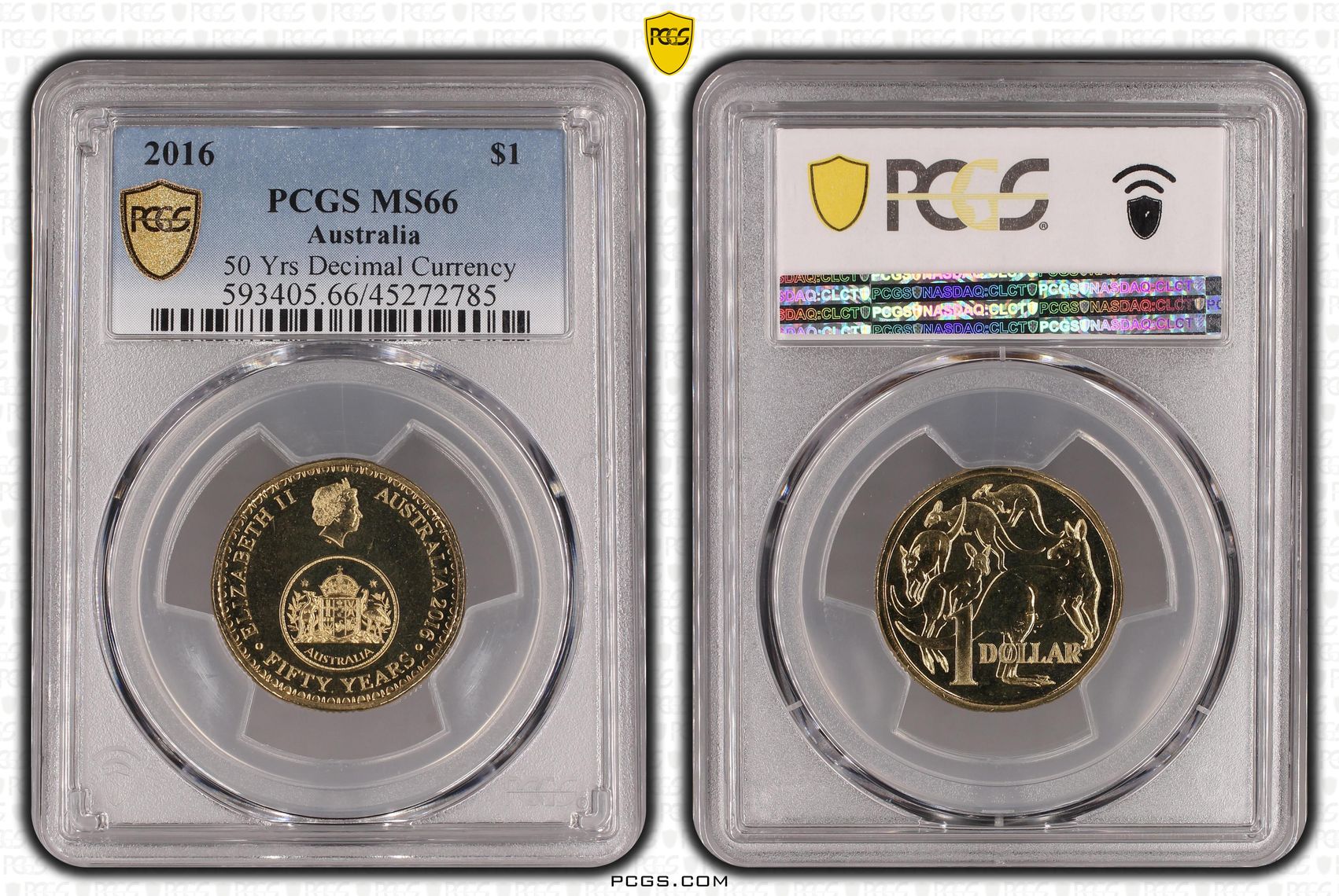 50 Yrs Decimal Currency , One Dollar, 2016, PCGS MS66