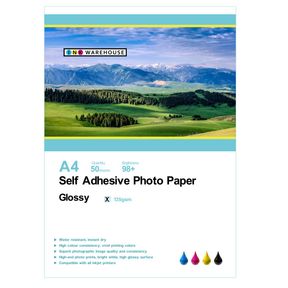 INKWAREHOUSE 135 GSM Self Adhesive Gloss Photo Paper A4 50 Sheets 135 GSM 50 Sheets |