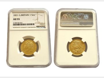 1821 King George IV Laurel Head Gold Sovereign NGC AU55