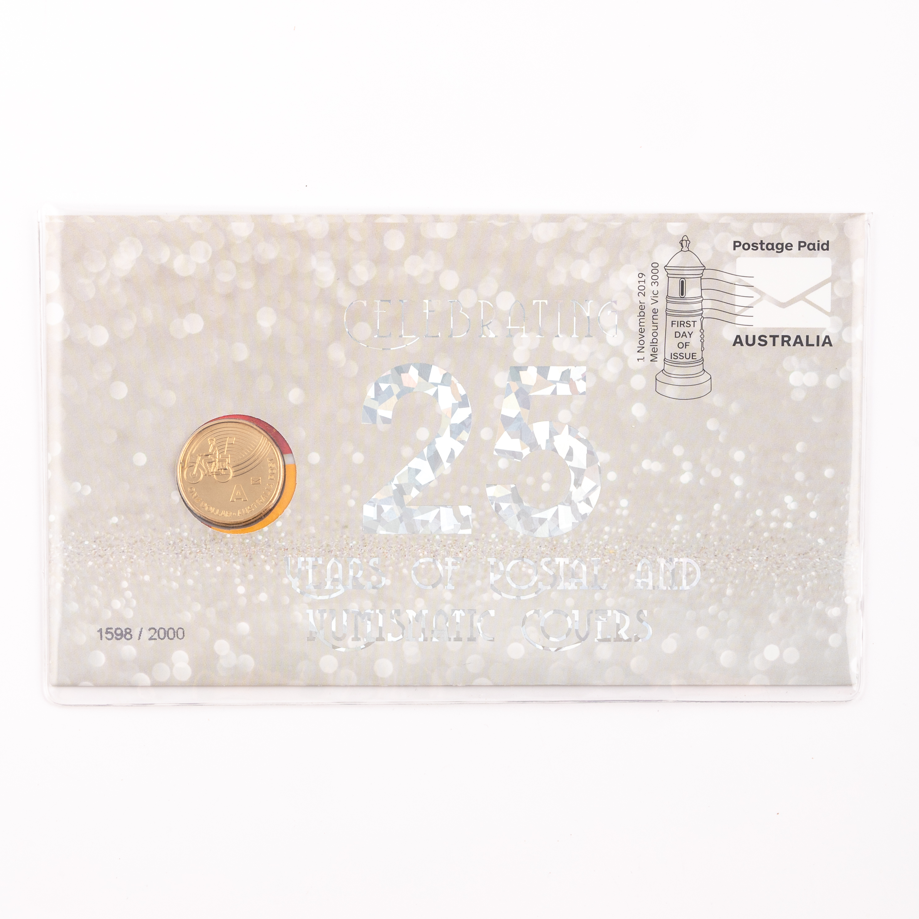 Elizabeth II, 25 Years Of Australia Post PNC, One Dollar, 2019, UNC