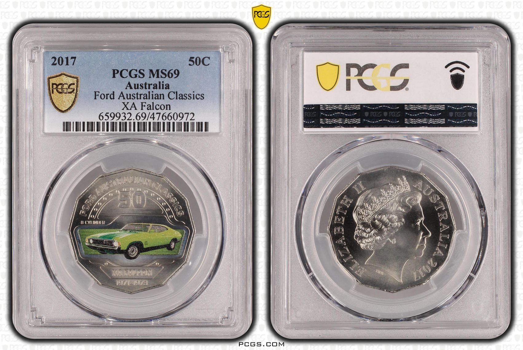 Elizabeth II, Ford Australian Classics - XA Falcon, Fifty Cent, 2017, PCGS MS69