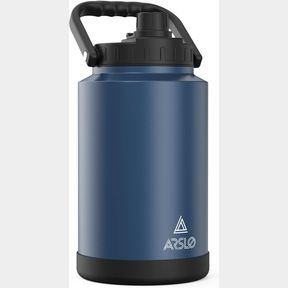 ARSLO LARGE INSULATED WATER JUG WITH HANDLE, ONE GALLON INSULATED WATER BOTTLE, ONE GALLON STAINLESS STEEL WATER BOTTLE, DARK BLUE