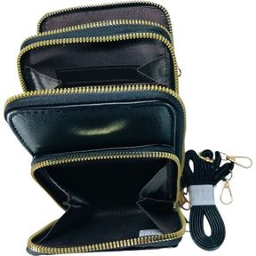 2in1 Ladies Crossbody Sling Bag Phone Holder Shoulder Handbag Purse Black Women |