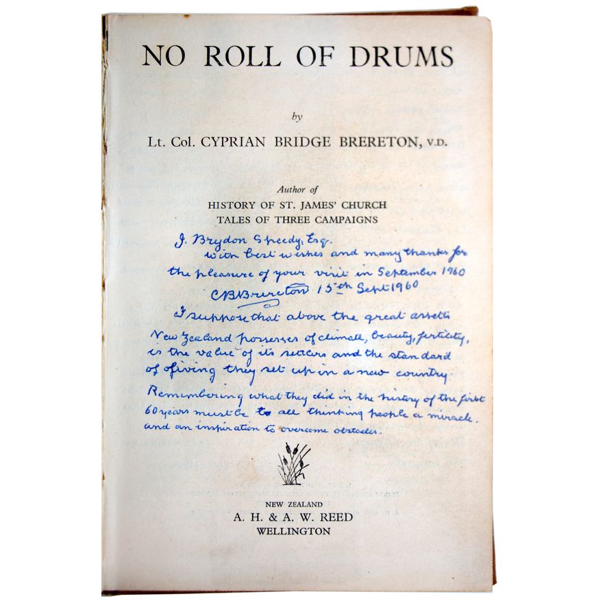BRERETON, LT.COL, C.B. [association copy], No Roll of Drums.