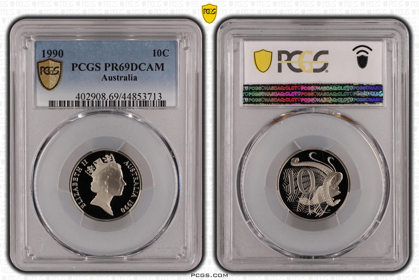 Ten Cent, 1990, Pcgs Pr69dcam