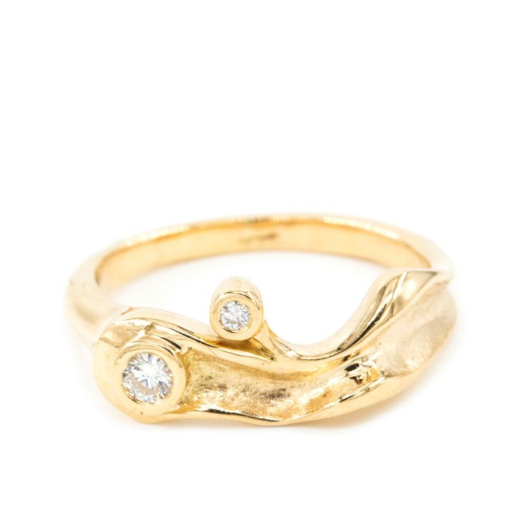 Diamond Bezel Set Ring 18ct Gold,