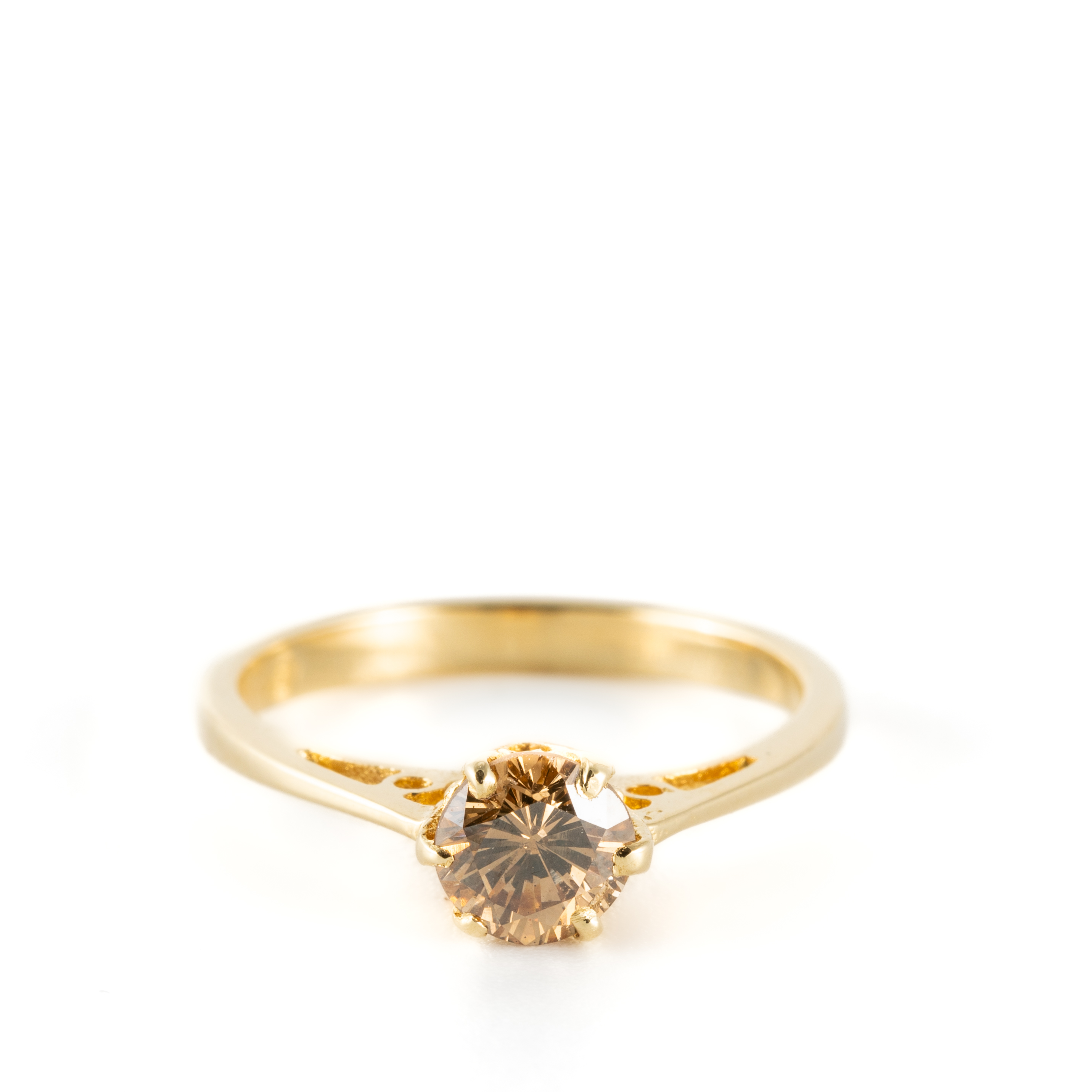 221 · 0.61 Carat Orangish Brown Diamond 18ct Gold Ring