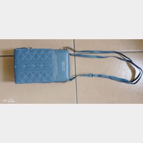 FOREVER YOUNG CROSS BODY 3 ZIPPER WALLET PURSE PHONE HOLDER SLING BAG - BLUE - 51812/051