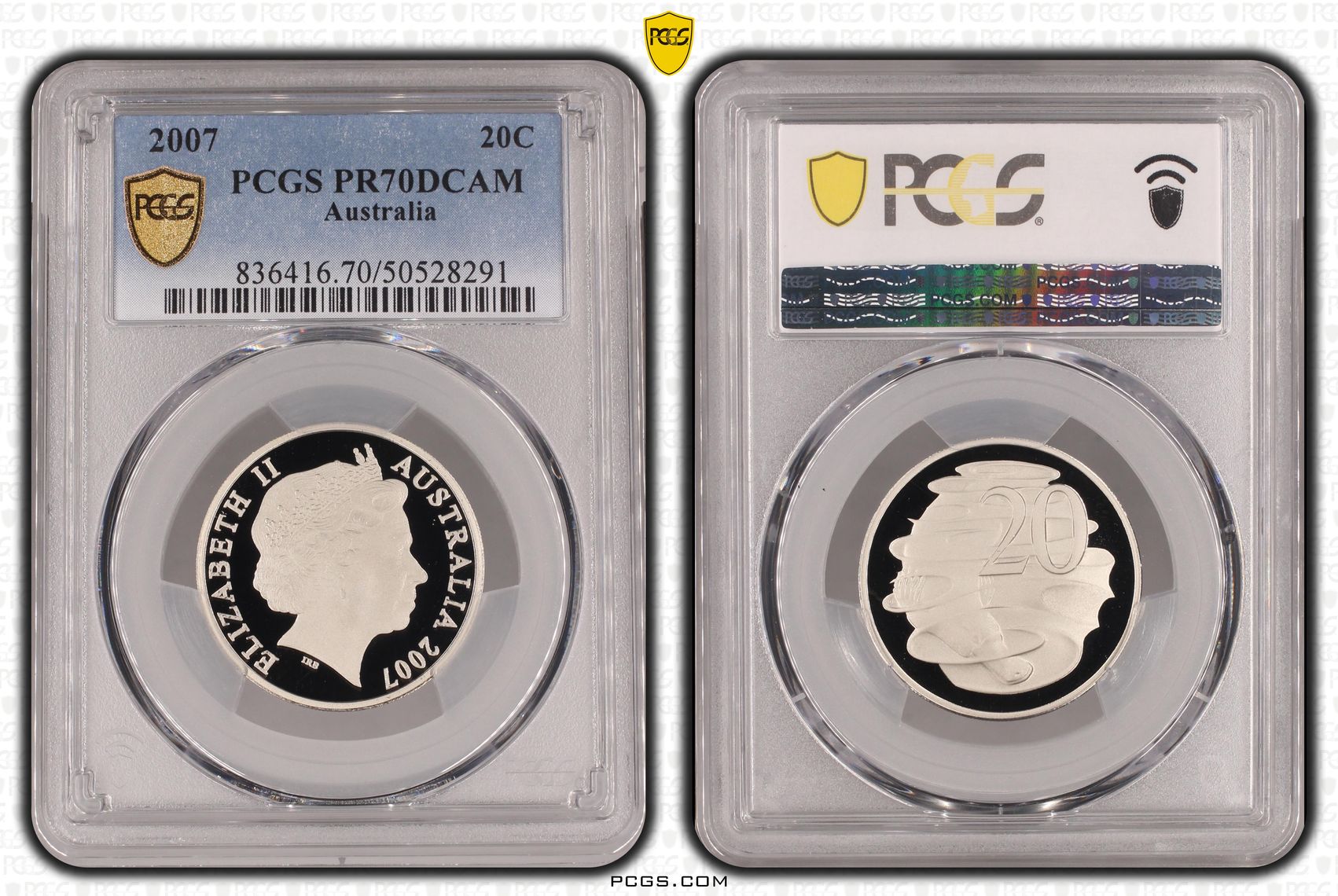 Twenty Cent, 2007, PCGS PR70DCAM