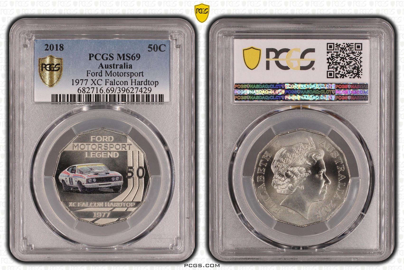369 · Ford Motorsport - 1977 XC Falcon Hardtop, Fifty Cent, 2018, PCGS MS69