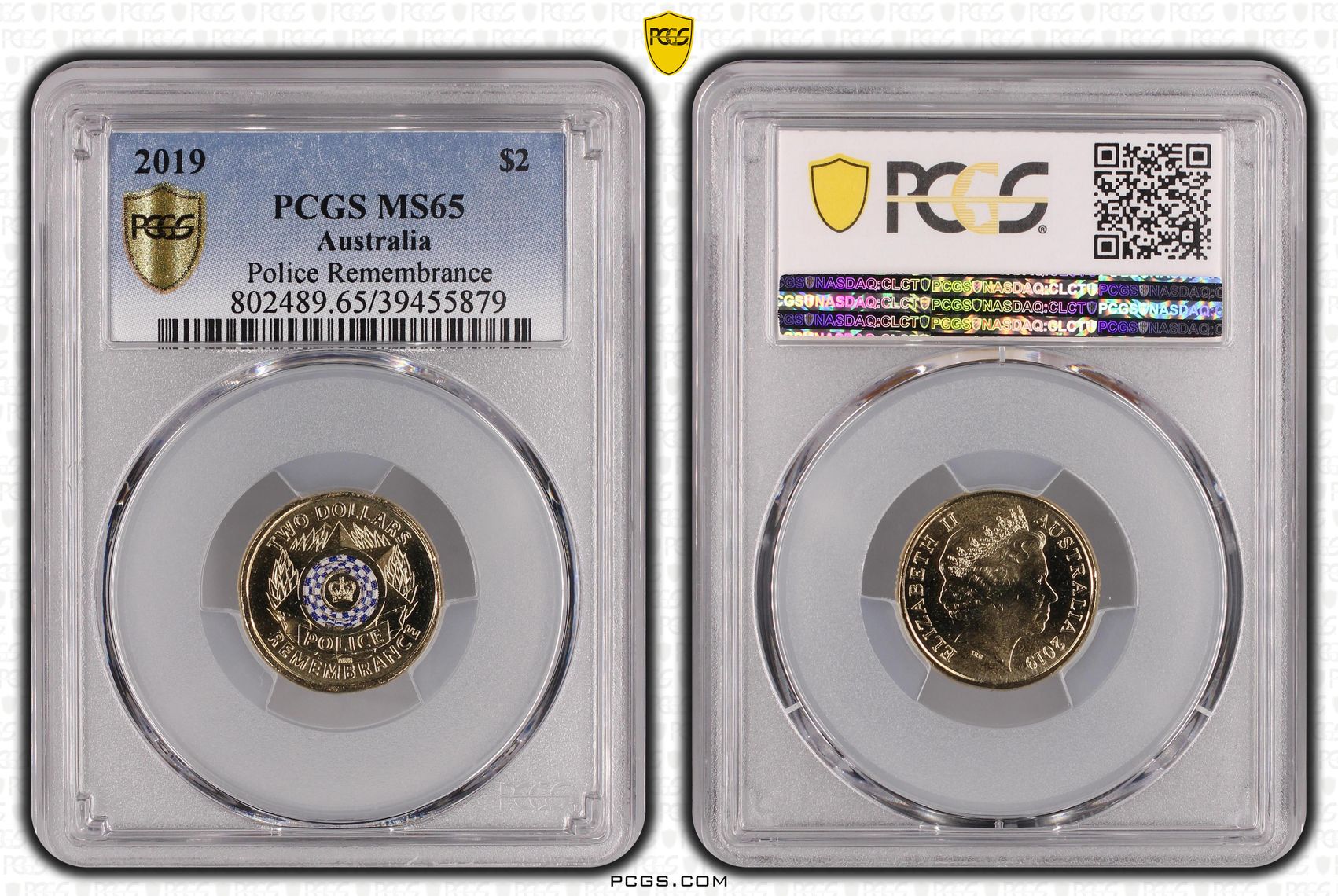 Police Remembrance Colorized, Two Dollar, 2019, PCGS MS65