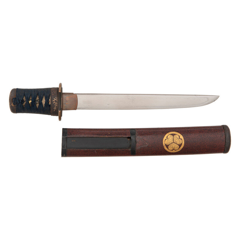 Attractive Japanese Tanto with Tokugawa Mon Saya and Rat Menukis