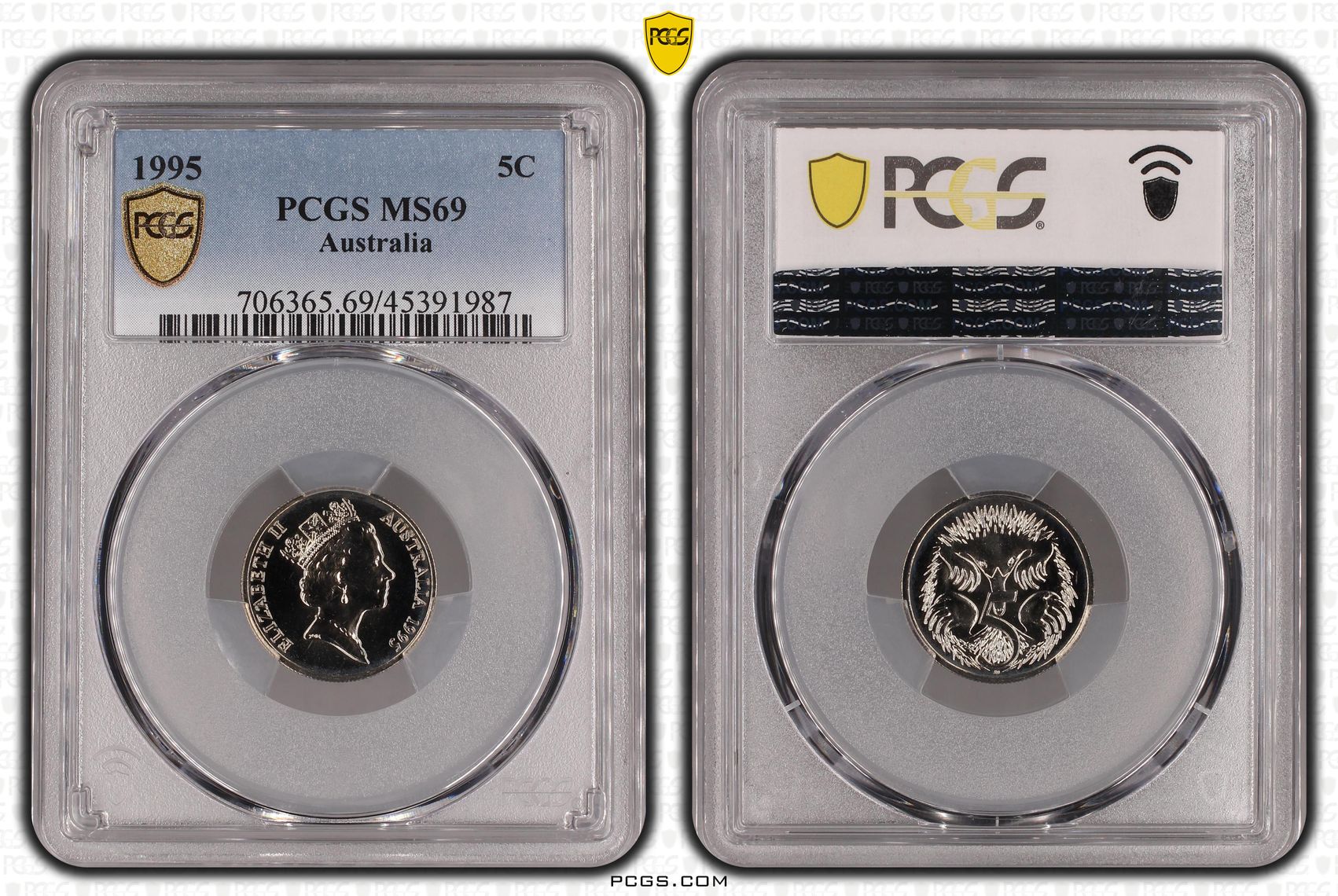 1995 Australia Five Cent, 5c PCGS - MS69 POP 4/0 -987