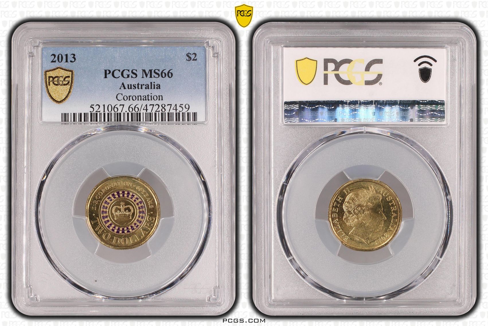 Elizabeth II, Coronation, Two Dollar, 2013, PCGS MS66