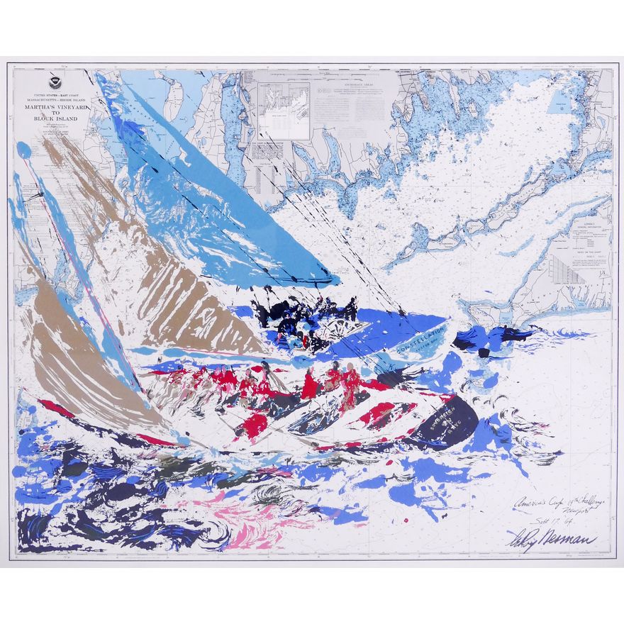 LeRoy Neiman 'America's Cup' Serigraph Print. 1964.
