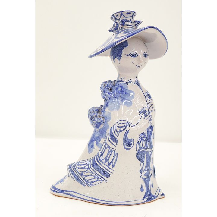 Bjorn Wiinblad Danish Woman with Hat Ceramic Figure 9.5''