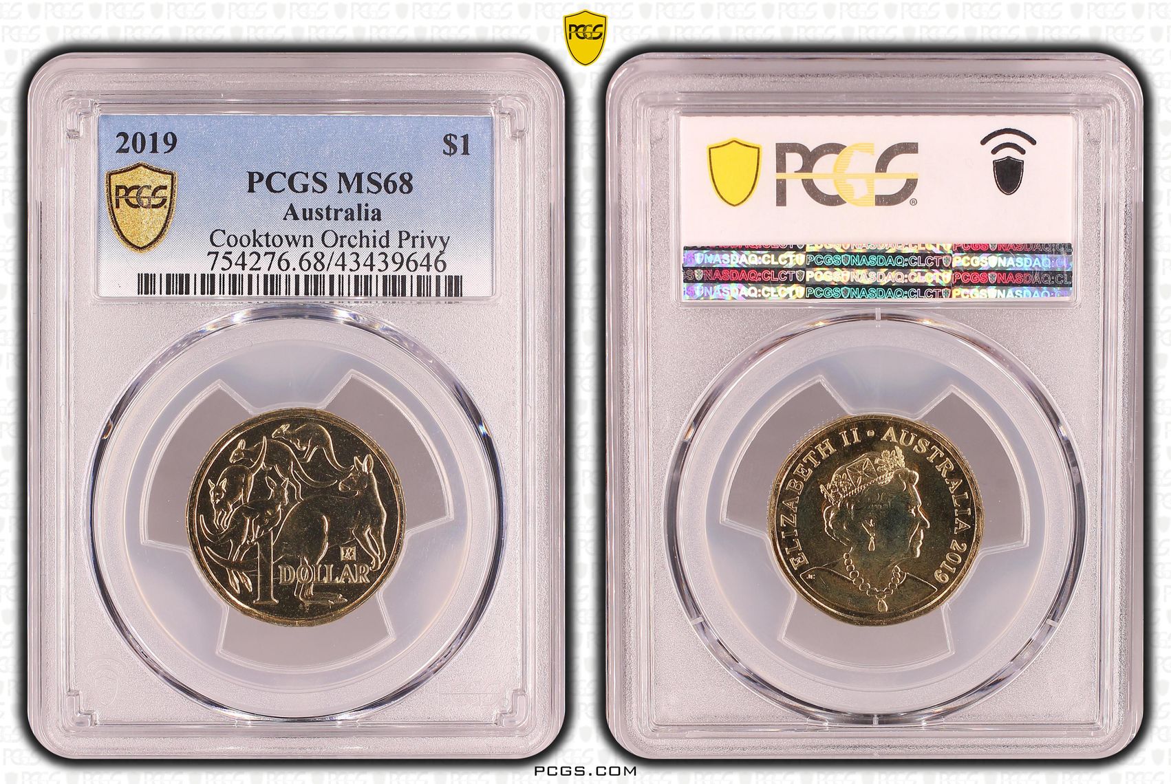 Elizabeth II, Cooktown Orchid Privy, One Dollar, MS68 , 2019 PCGS POP - 3/0