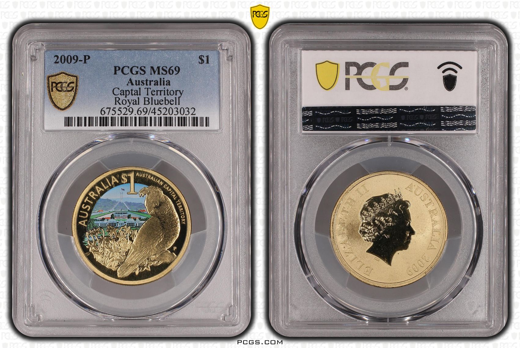 2009-P Australia One Dollar, $1 Australian Captal Territory PCGS - MS69 POP 4/0 -032
