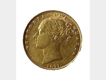 1877 Queen Victoria Young Head Sydney Mint Shield Gold Sovereign.
