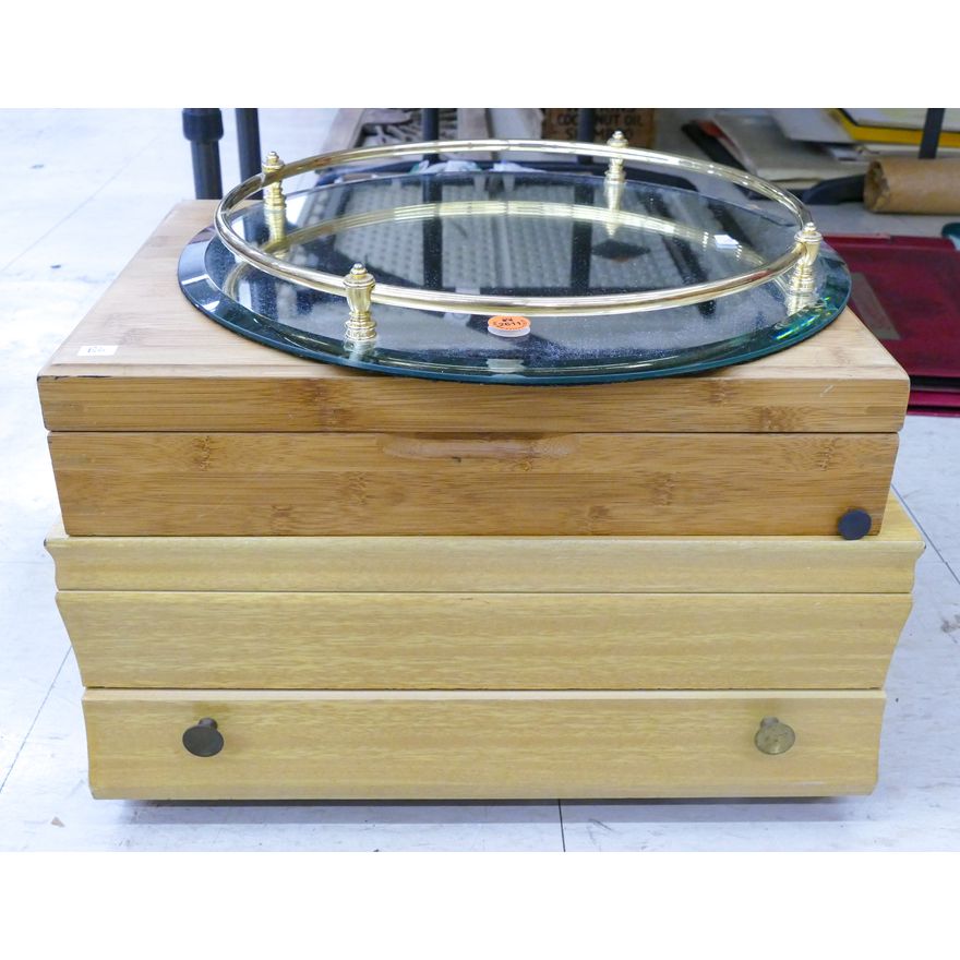 3pc Silverware Chests and Round Plateau Mirror