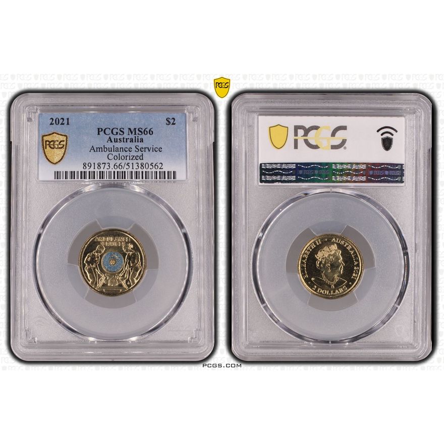 Ambulance Service - Colorized, Two Dollar, 2021, PCGS MS66