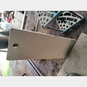Fiber fish skinning table top and plastic tool holder with pool stick