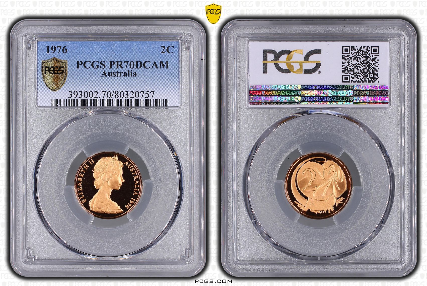 1976 Australia Two Cent, 2c PCGS - PR70DCAM POP 16/0 -757