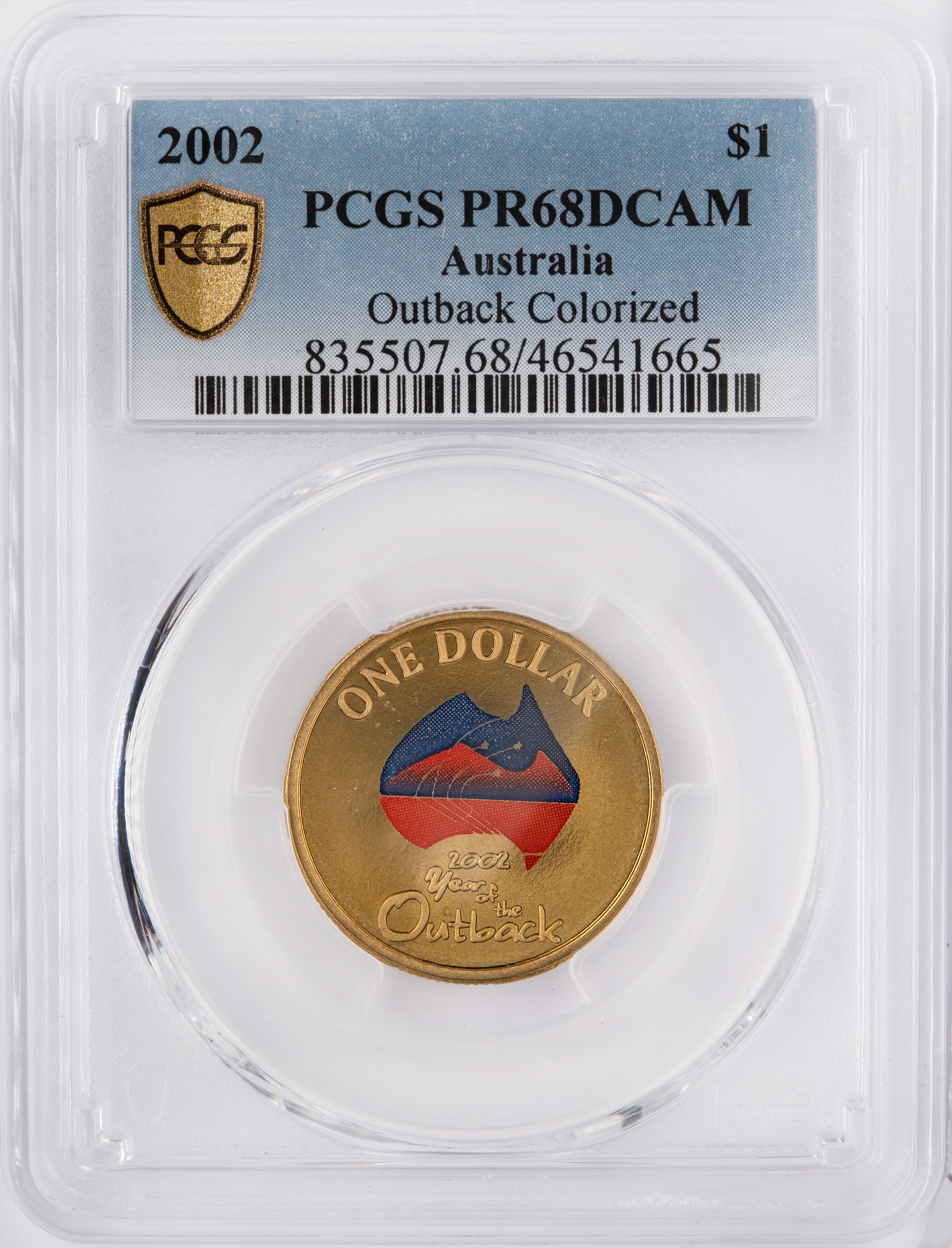 Outback Colorized, One Dollar, 2002, PCGS PR68DCAM