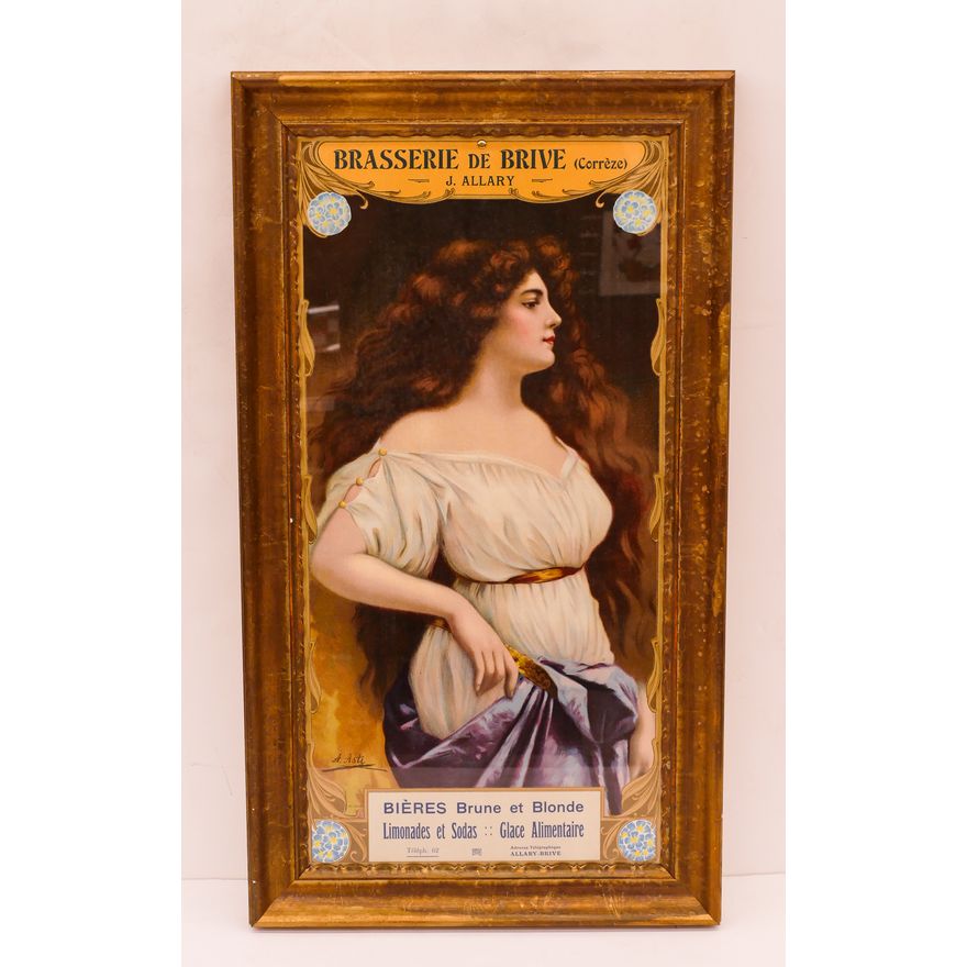 Antique ''Brasserie de Brive'' Chromolitho Advertisement (c.1900).