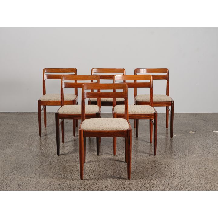 Henry Klein for Bramin, Denmark - A set of six solid rosewood  Model 382 dining chairs