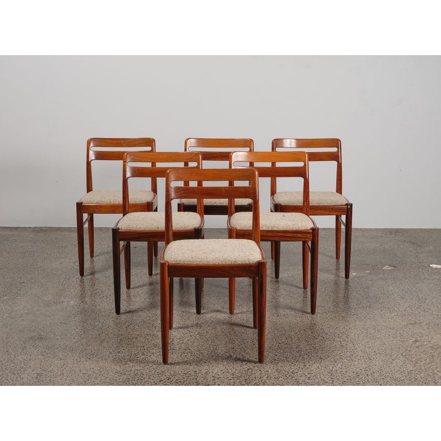 Henry Klein for Bramin, Denmark - A set of six solid rosewood  Model 382 dining chairs
