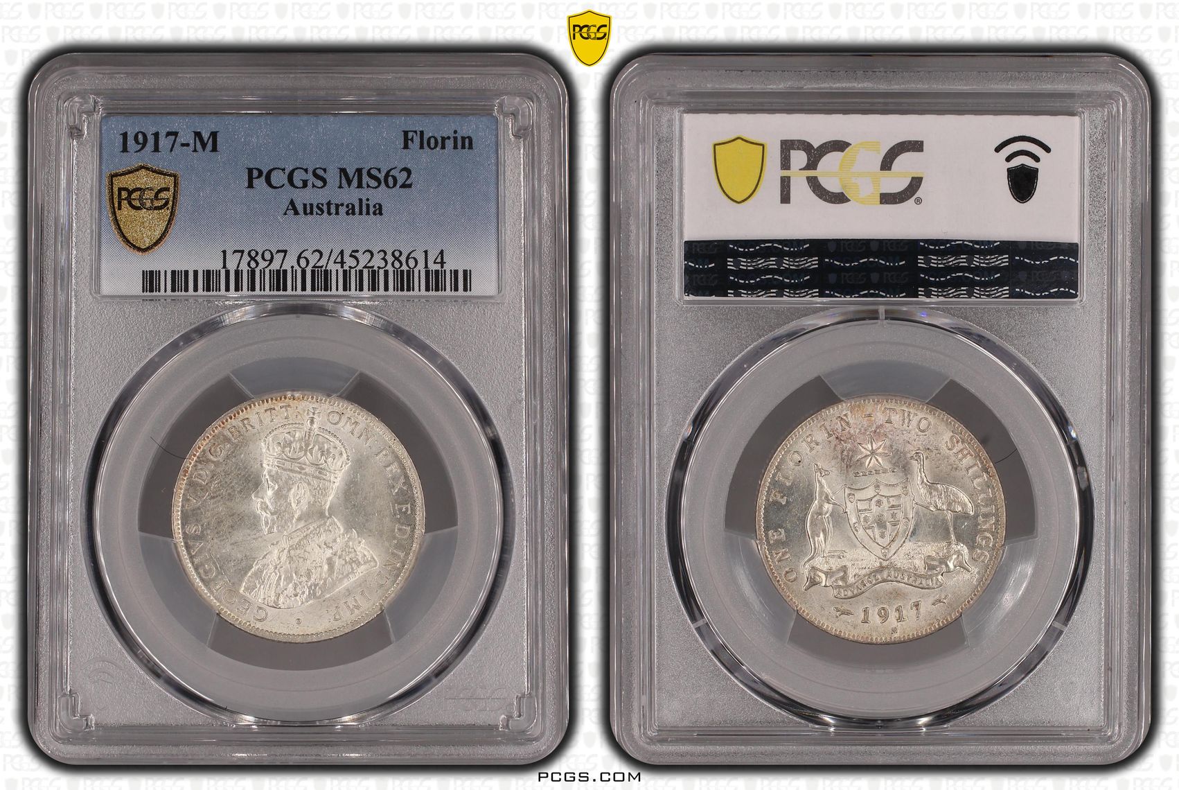 1917-M Australia Florin PCGS - MS62 -614