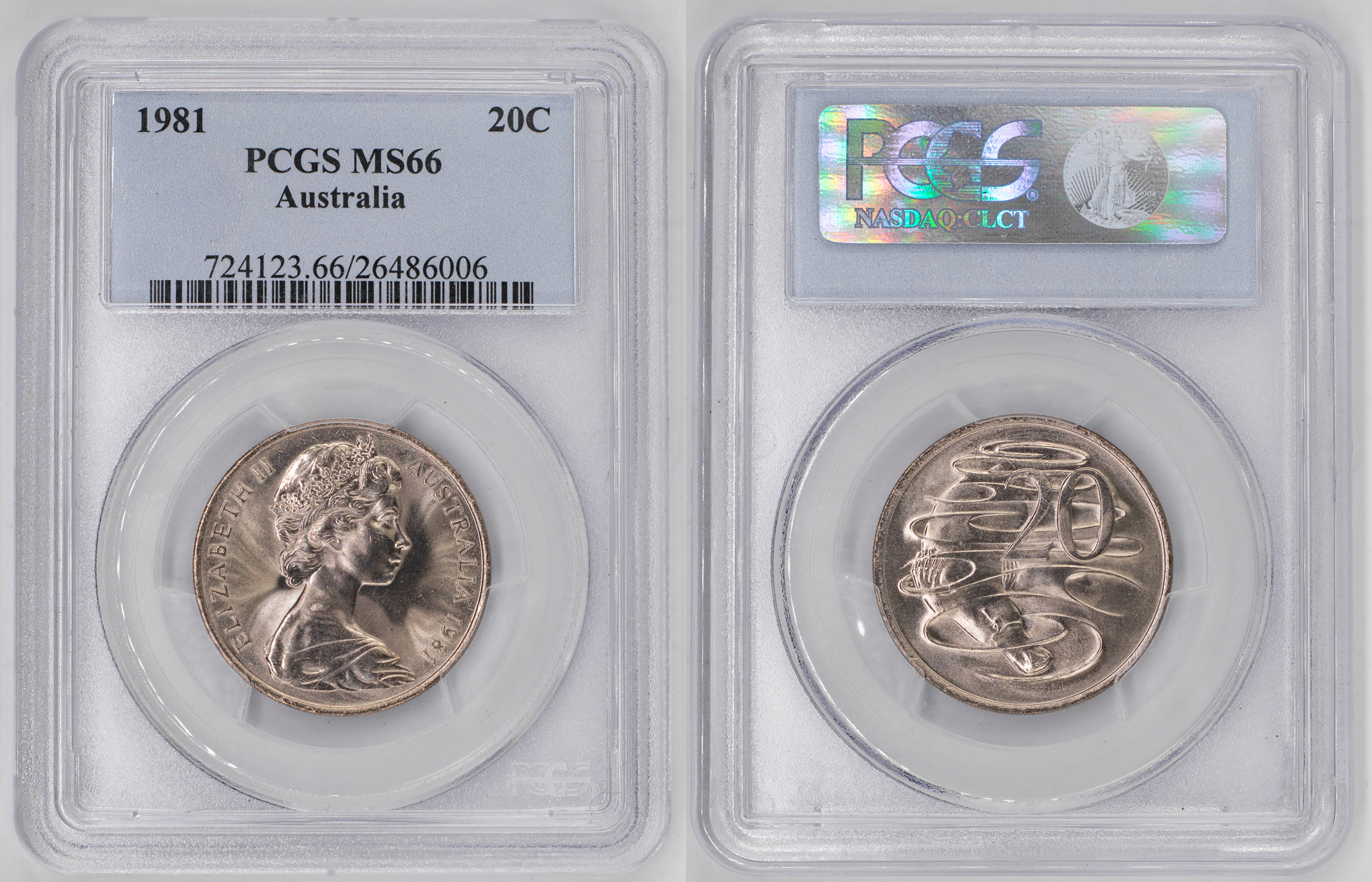 Elizabeth II, Twenty Cent, 1981, PCGS MS66