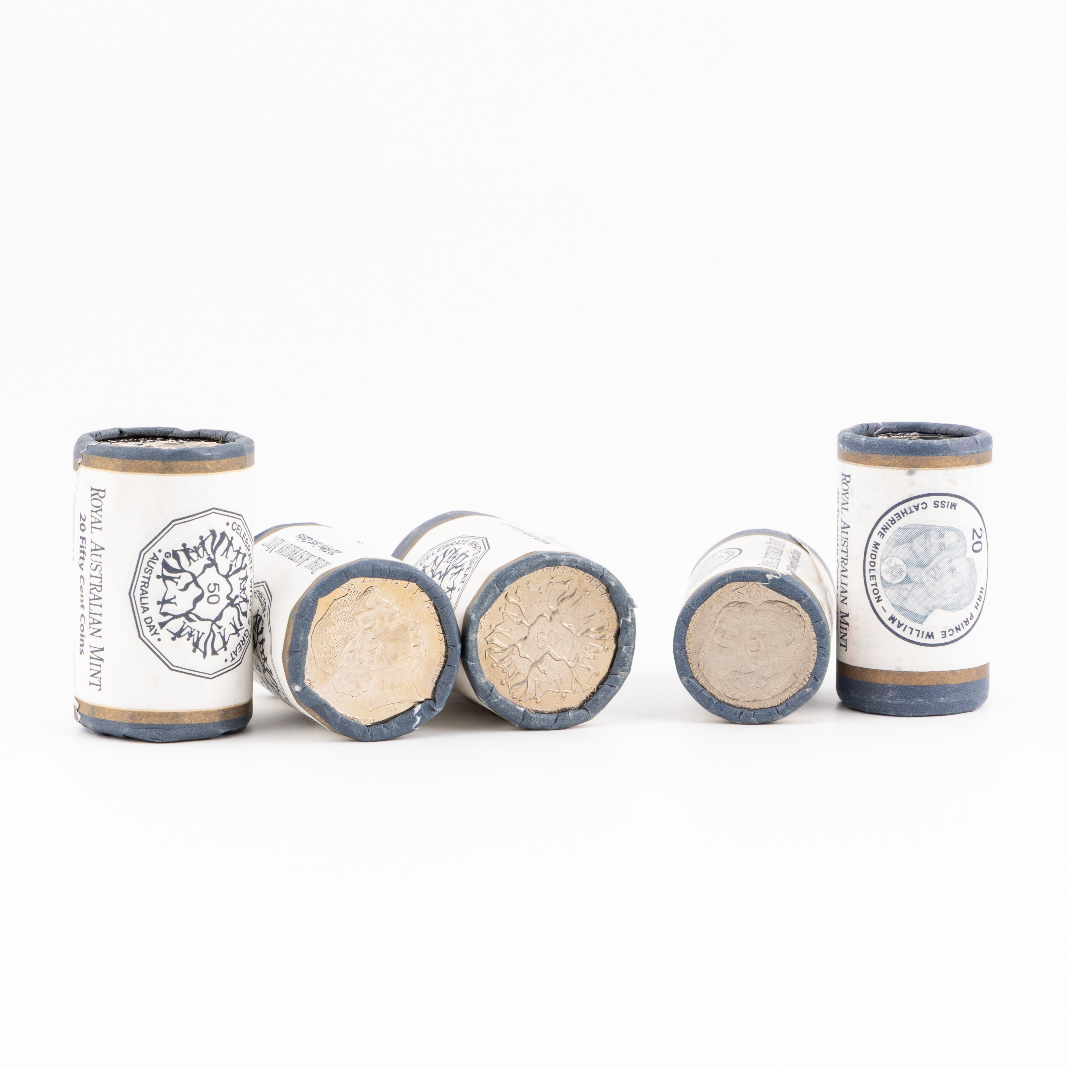 Elizabeth II, RAM Rolls - Australia Day / William & Catherine, Twenty Cents - Fifty Cents, 2010 - 2011, UNC