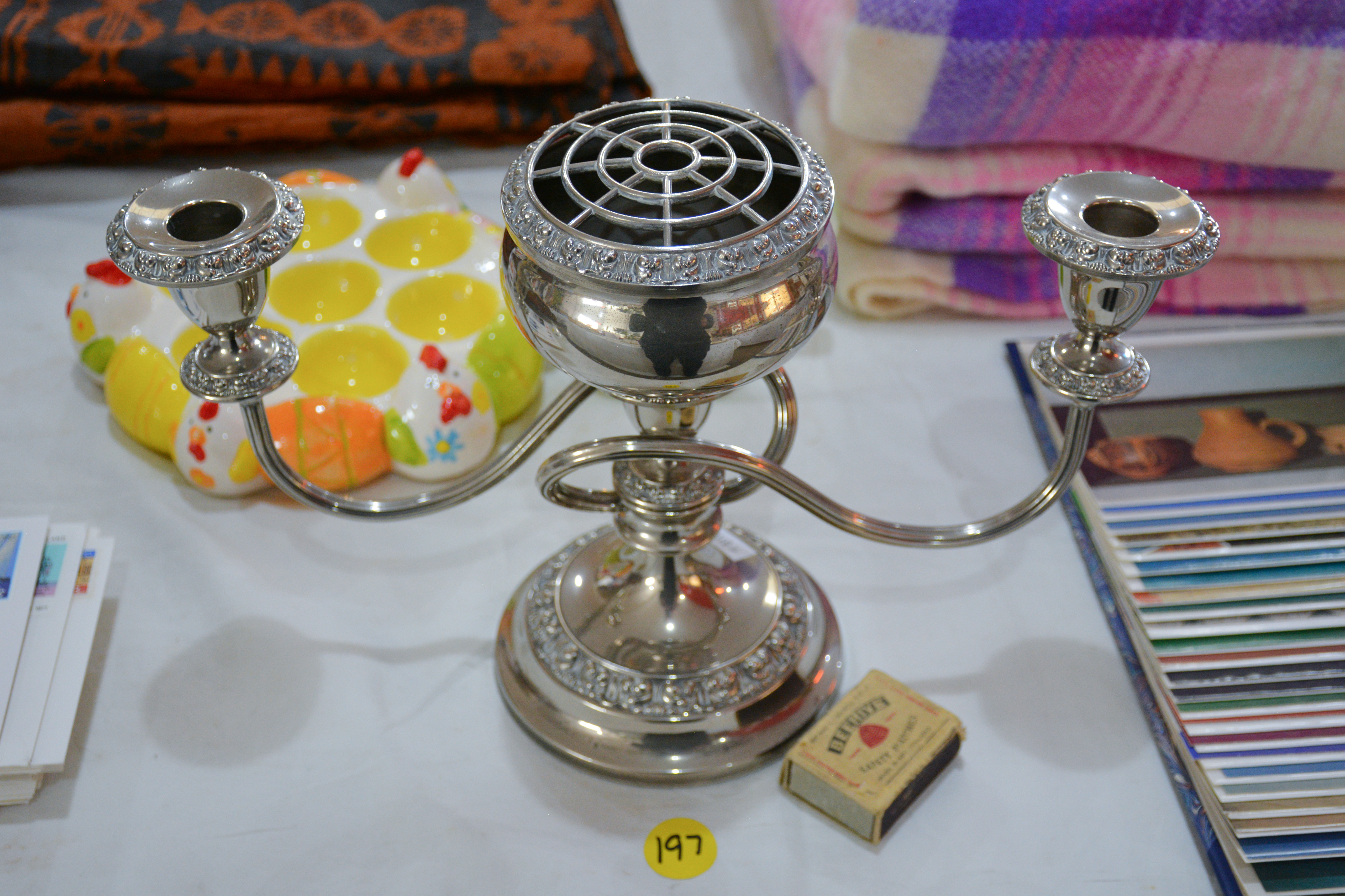 Quality Silver Plated Candelabra with Central Frog — sold at auction in New Zealand for $15