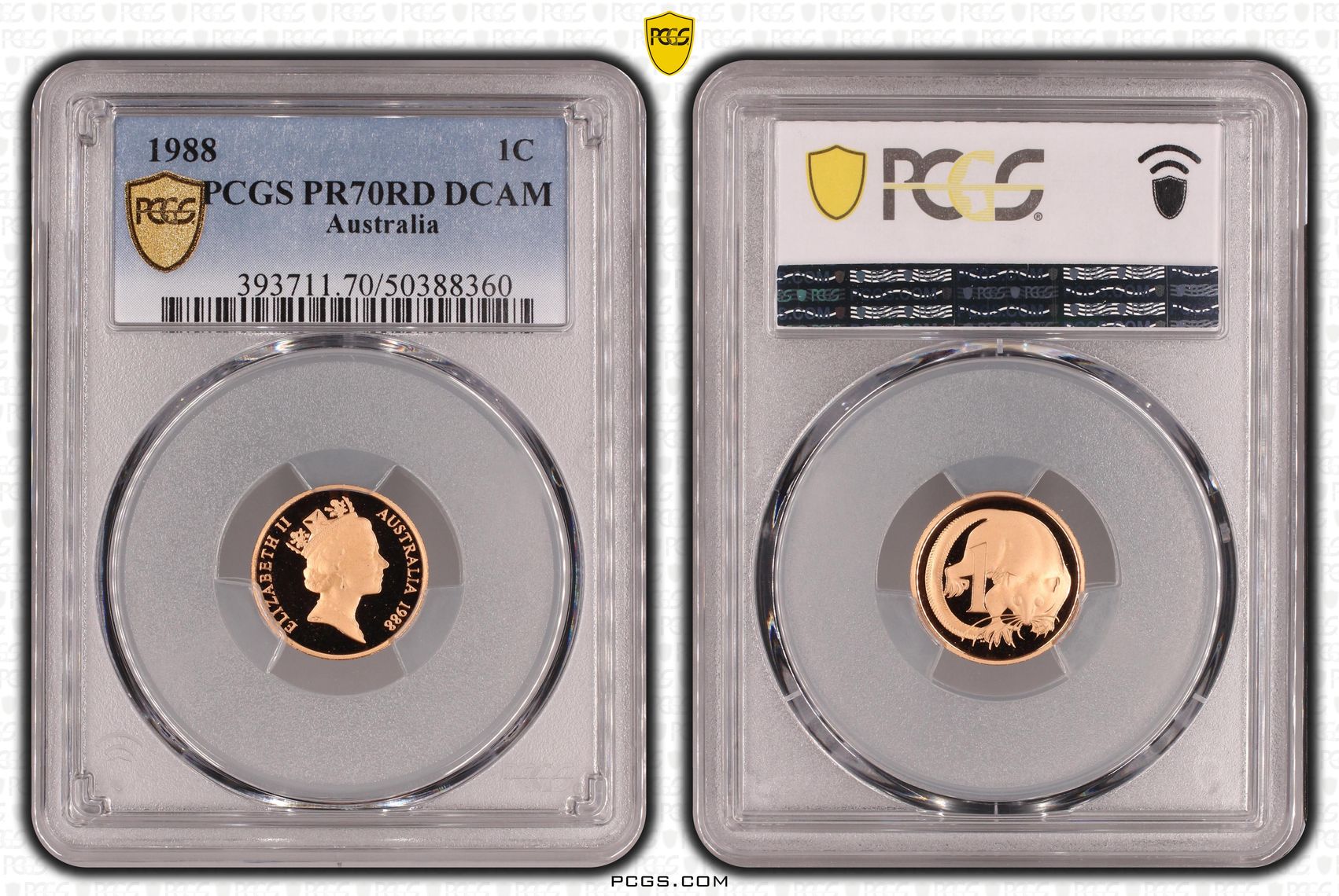 One Cent, 1988, Pcgs Pr70dcam