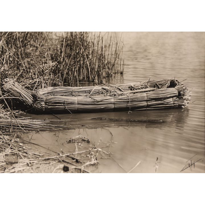 Edward Curtis ''Tule Balsa on Upper Lake'' Silver Photo