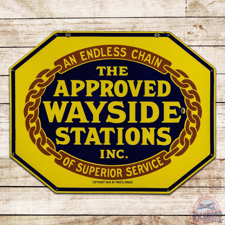 Superb Approved Wayside Stations Inc. Double Sided Porcelain Sign