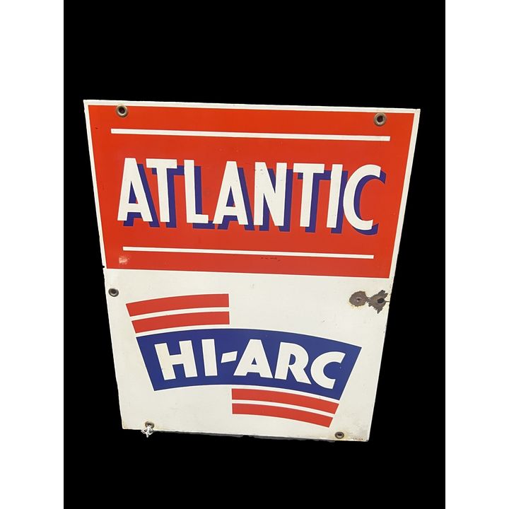 Atlantic Hi Arc Porcelain Pump Plate Sign
