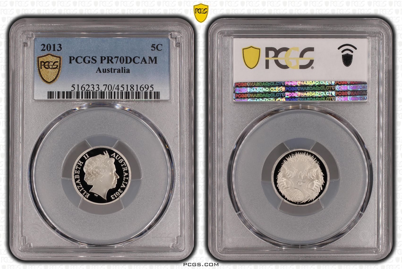Elizabeth II, Five Cent, 2013, PCGS PR70DCAM