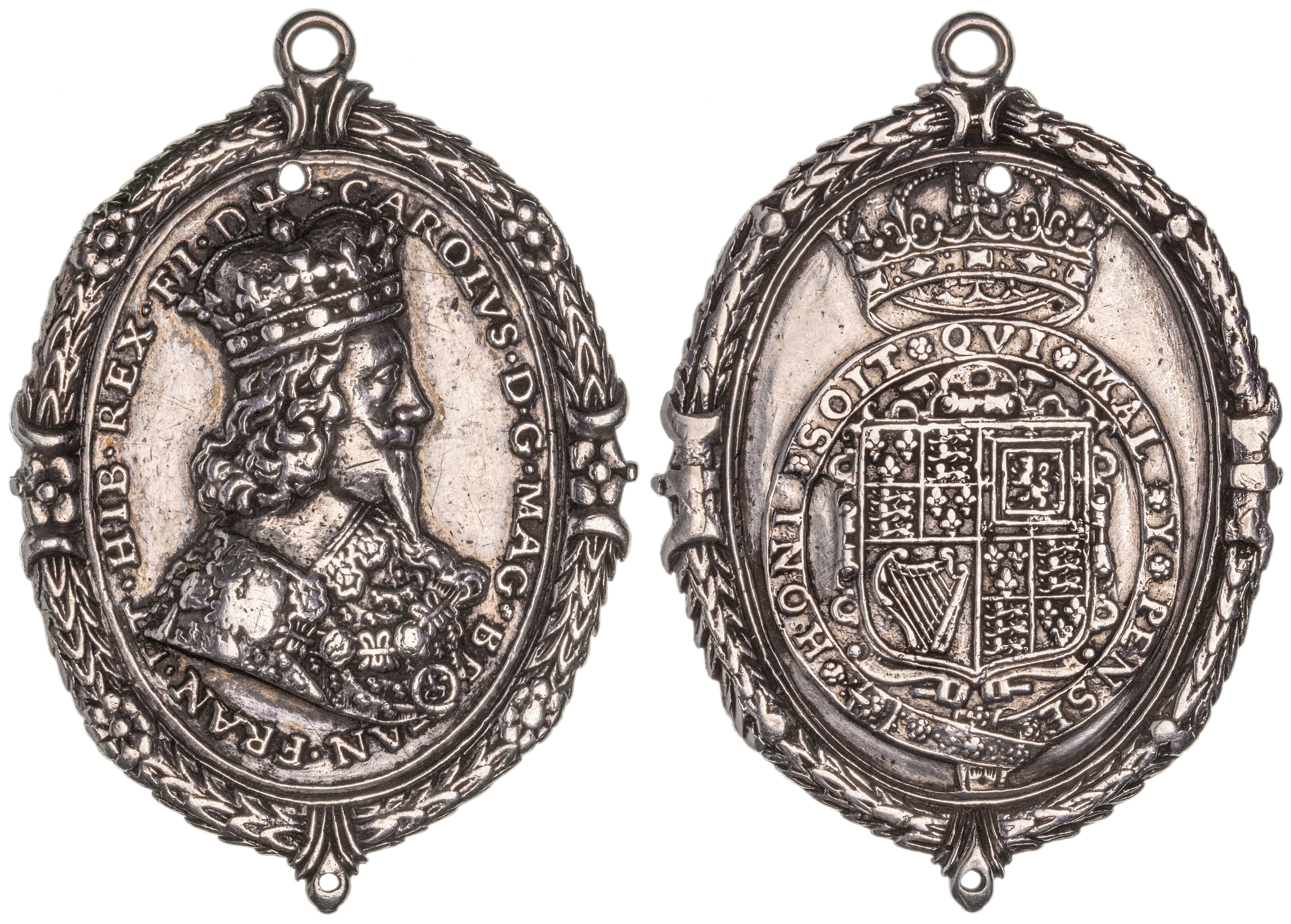 78 · Great Britain, Charles I Silver Royalist Badge, 1645, EF