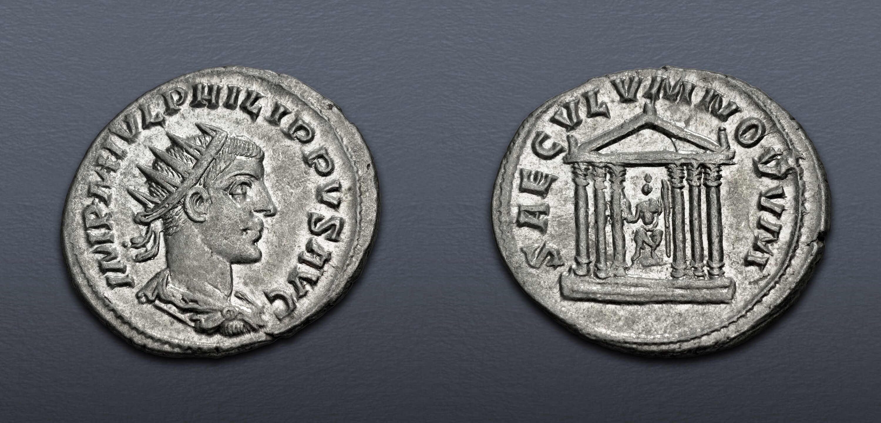 Philip II. AD 247-249. AR Antoninianus (23mm, 3.46 g, 7h ...