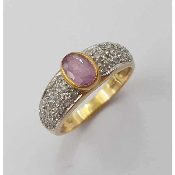 9ct Y/G Sapphire & Diamond Ring