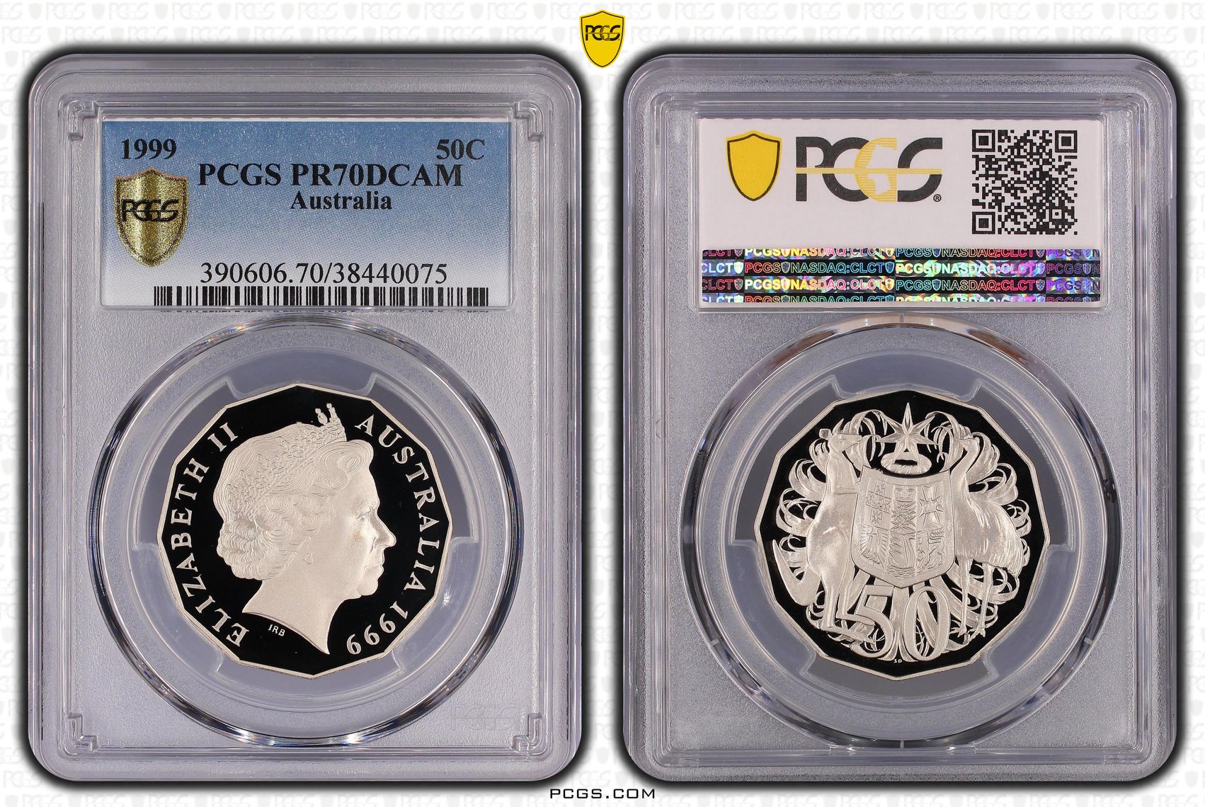 Top pop, Fifty Cent, 1999, PCGS PR70DCAM