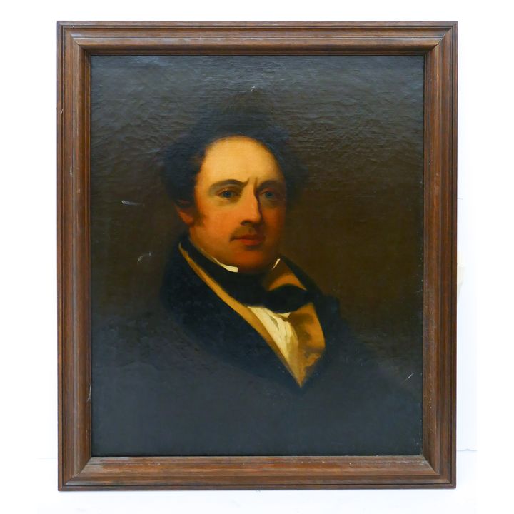 Antique Continental School Portrait of a Gentleman Oil on Canvas.