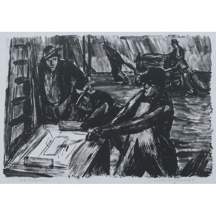 Arthur Runquist ''The Furnace'' Lithograph