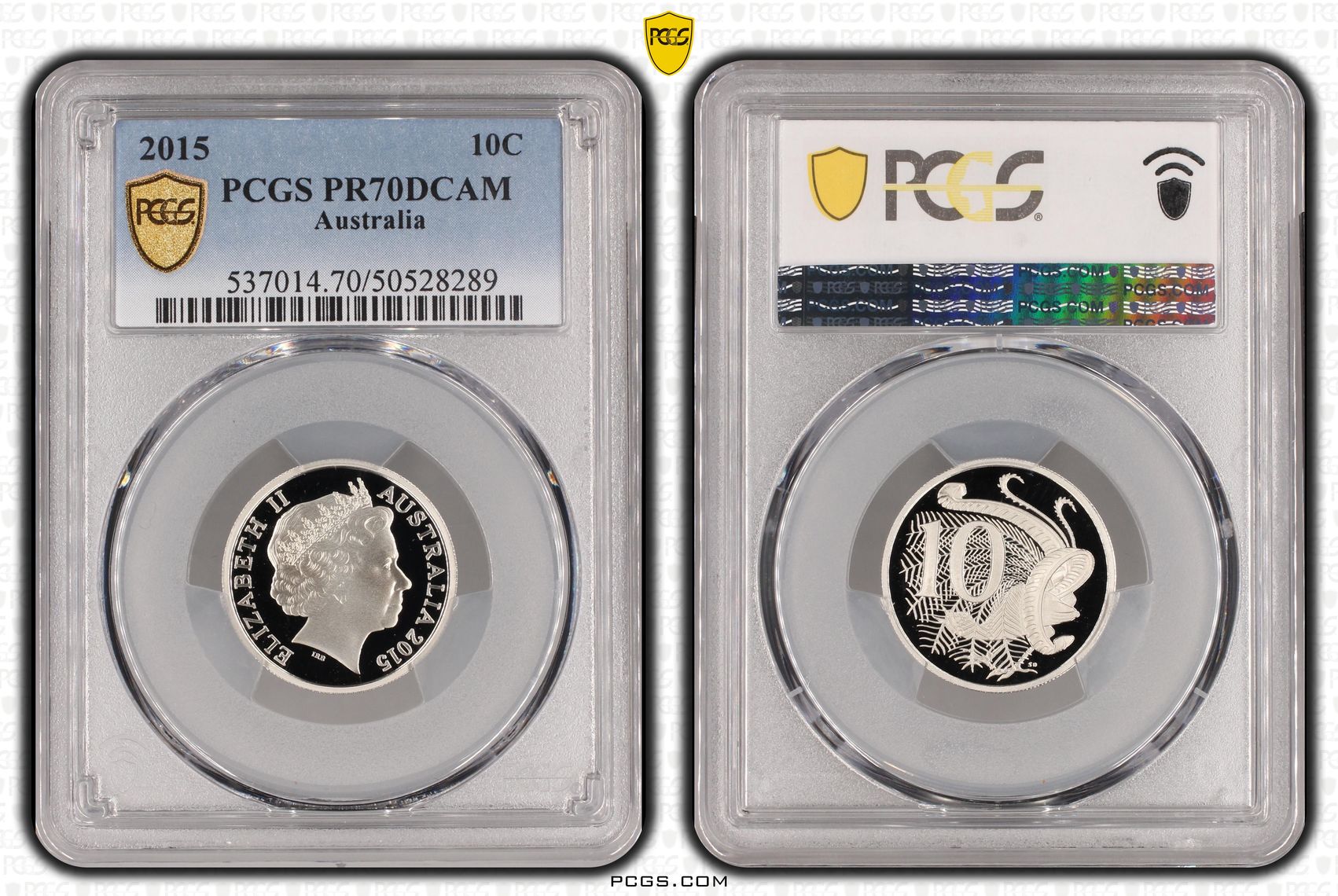 Ten Cent, 2015, Pcgs Pr70dcam